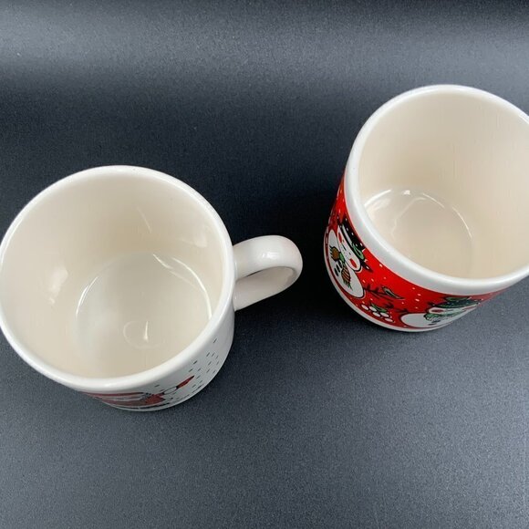 Pair of Holiday Christmas Mugs Made in Brazil Santa & Snowman - Picture 4 of 5